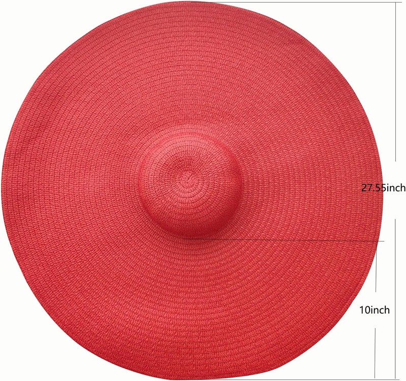 Tinkeep Oversized Beach Straw Hats for Women Extra Large Wide Brim Beach Hat Foldable Roll up Floppy Sun Hat - Image 2